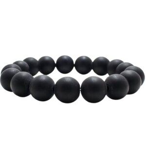 Matte Black Onyx Beaded Bracelet 6mm NWT (MJW014)